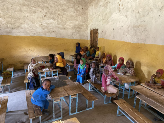 Students in a school in Ethiopia